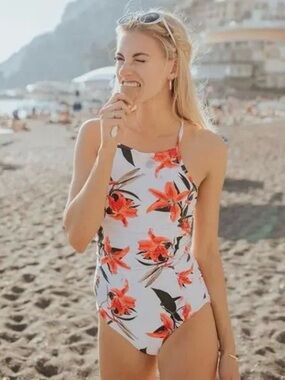 Albion womens one piece floral swimsuit size medium